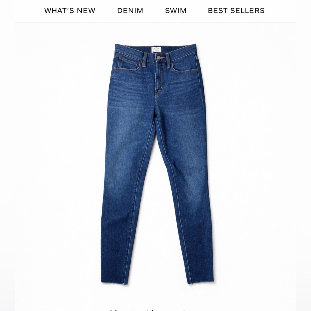 J. Crew Lookout High Rise Skinny Jeans Open Hem Size 27